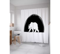 Штора (занавеска) для ванной JoyArty "Мишка косолапый" из сатена, 180х200 см с крючками, sc_29295