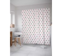 Штора (занавеска) для ванной JoyArty "Цветные окружности" из сатена, 180х200 см с крючками, sc_28954