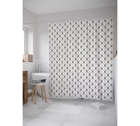 Штора (занавеска) для ванной JoyArty "Пересечение решетки" из сатена, 180х200 см с крючками, sc_28933