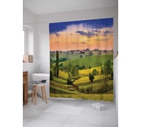 Штора (занавеска) для ванной JoyArty "Дорога домой" из сатена, 180х200 см с крючками, sc_13680