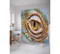 Штора (занавеска) для ванной JoyArty "Око дракона" из сатена, 180х200 см с крючками, sc_13386