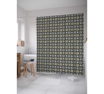 Штора (занавеска) для ванной JoyArty "Стильная геометрия" из сатена, 180х200 см с крючками, sc_28994