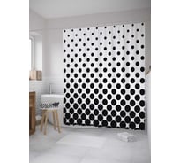 Штора (занавеска) для ванной JoyArty "От мелкого к крупному" из сатена, 180х200 см с крючками, sc_28416