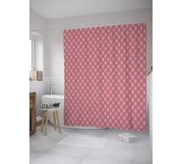 Штора (занавеска) для ванной JoyArty "Розовый цвет за сеткой" из сатена, 180х200 см с крючками, sc_28257