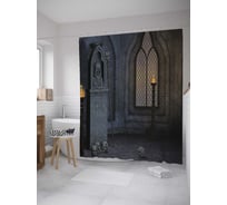 Штора (занавеска) для ванной JoyArty "Внутри старинного замка" из сатена, 180х200 см с крючками, sc_10480