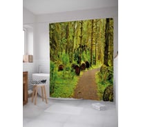 Штора (занавеска) для ванной JoyArty "Лесные тайны" из сатена, 180х200 см с крючками, sc_18958