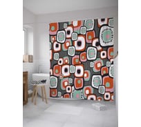 Штора (занавеска) для ванной JoyArty "Абстрактные квадраты" из сатена, 180х200 см с крючками, sc_28868