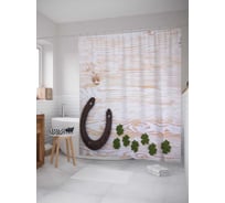 Штора (занавеска) для ванной JoyArty "Подкова на доске" из сатена, 180х200 см с крючками, sc_12049