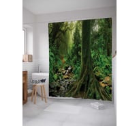 Штора (занавеска) для ванной JoyArty "Древо-путеводитель" из сатена, 180х200 см с крючками, sc_19619