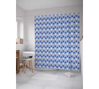 Штора (занавеска) для ванной JoyArty "Шестиугольные звезды" из сатена, 180х200 см с крючками, sc_28729
