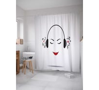 Штора (занавеска) для ванной JoyArty "Безликая музыка" из сатена, 180х200 см с крючками, sc_16475