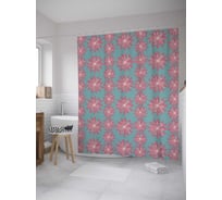 Штора (занавеска) для ванной JoyArty "Абстрактные одуванчики" из сатена, 180х200 см с крючками, sc_28757