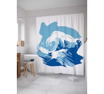 Штора (занавеска) для ванной JoyArty "Штормовая волна" из сатена, 180х200 см с крючками, sc_29022