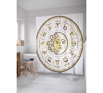 Штора (занавеска) для ванной JoyArty "Волшебный зодиак" из сатена, 180х200 см с крючками, sc_18722