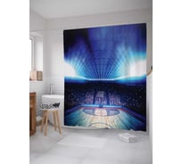 Штора (занавеска) для ванной JoyArty "Полная трибуна на матче" из сатена, 180х200 см с крючками, sc_16534