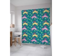 Штора (занавеска) для ванной JoyArty "Кошачьи изгибы" из сатена, 180х200 см с крючками, sc_28582
