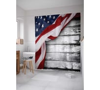 Штора (занавеска) для ванной JoyArty "Полотно флага" из сатена, 180х200 см с крючками, sc_20732