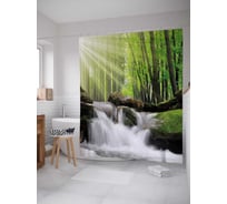 Штора (занавеска) для ванной JoyArty "Безудержная река" из сатена, 180х200 см с крючками, sc_21802