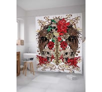 Штора (занавеска) для ванной JoyArty "Смертельная композиция" из сатена, 180х200 см с крючками, sc_22166