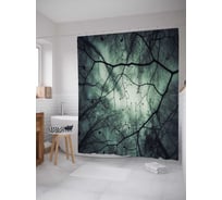 Штора (занавеска) для ванной JoyArty "Лесная тьма" из сатена, 180х200 см с крючками, sc_22098