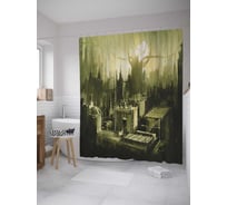 Штора (занавеска) для ванной JoyArty "Вымышленная веленная" из сатена, 180х200 см с крючками, sc_27912