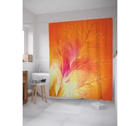 Штора (занавеска) для ванной JoyArty "Цветочное воспламенение" из сатена, 180х200 см с крючками, sc_2655