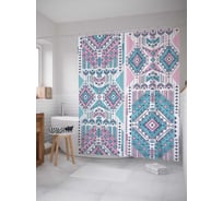 Штора (занавеска) для ванной JoyArty "Знающий узор" из сатена, 180х200 см с крючками, sc_26707