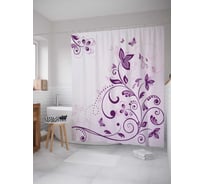 Штора (занавеска) для ванной JoyArty "Райские мысли" из сатена, 180х200 см с крючками, sc_23315