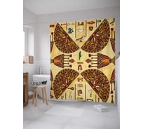 Штора (занавеска) для ванной JoyArty "Египетский смысл" из сатена, 180х200 см с крючками, sc_26047