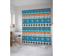 Штора (занавеска) для ванной JoyArty "Полосы стремления" из сатена, 180х200 см с крючками, sc_26694