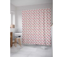 Штора (занавеска) для ванной JoyArty "Алеющие маки" из сатена, 180х200 см с крючками, sc_262020