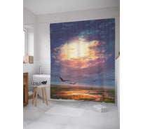 Штора (занавеска) для ванной JoyArty "Разверзшиеся небеса" из сатена, 180х200 см с крючками, sc_21797