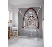 Штора (занавеска) для ванной JoyArty "Белый тоннель" из сатена, 180х200 см с крючками, sc_22116