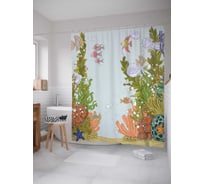 Штора (занавеска) для ванной JoyArty "Вид с морского дна" из сатена, 180х200 см с крючками, sc_2895