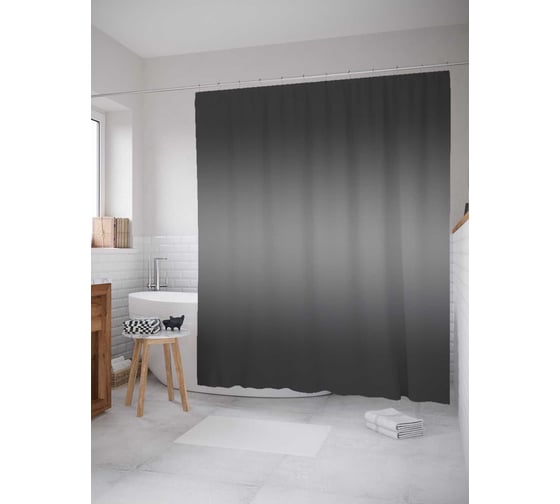 Штора (занавеска) для ванной JoyArty "Ретро переход" из сатена, 180х200 см с крючками, sc_23543 1