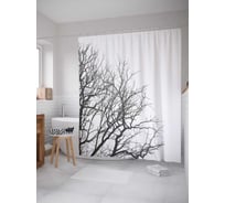 Штора (занавеска) для ванной JoyArty "Цепкие ветки" из сатена, 180х200 см с крючками, sc_18106