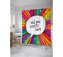 Штора (занавеска) для ванной JoyArty "Все что нужно" из сатена, 180х200 см с крючками, sc_20932