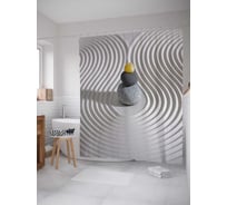 Штора (занавеска) для ванной JoyArty "Песочные линии" из сатена, 180х200 см с крючками, sc_21873