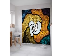 Штора (занавеска) для ванной JoyArty "Волновой вихрь" из сатена, 180х200 см с крючками, sc_26260