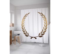 Штора (занавеска) для ванной JoyArty "Победный венок" из сатена, 180х200 см с крючками, sc_23754