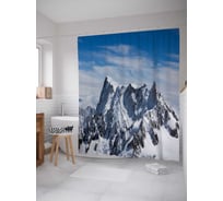 Штора (занавеска) для ванной JoyArty "Спорные горы" из сатена, 180х200 см с крючками, sc_21259