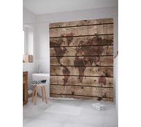 Штора (занавеска) для ванной JoyArty "Карточное пятно" из сатена, 180х200 см с крючками, sc_19701