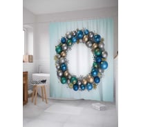 Штора (занавеска) для ванной JoyArty "Круг из шариков" из сатена, 180х200 см с крючками, sc_20282