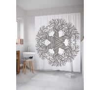 Штора (занавеска) для ванной JoyArty "Древо вечности" из сатена, 180х200 см с крючками, sc_12127