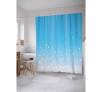 Штора (занавеска) для ванной JoyArty "Снежный градиент" из сатена, 180х200 см с крючками, sc_29241