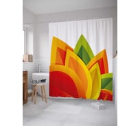 Штора (занавеска) для ванной JoyArty "Лепестки пламени" из сатена, 180х200 см с крючками, sc_21915