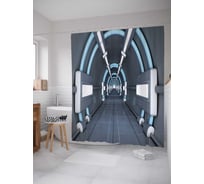 Штора (занавеска) для ванной JoyArty "Фантастический тоннель" из сатена, 180х200 см с крючками, sc_21677