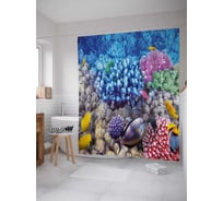 Штора (занавеска) для ванной JoyArty "Красочное дно" из сатена, 180х200 см с крючками, sc_21289