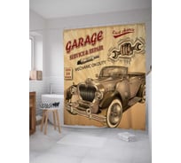 Штора (занавеска) для ванной JoyArty "Ретро машина" из сатена, 180х200 см с крючками, sc_22051