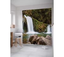 Штора (занавеска) для ванной JoyArty "Водопадная симпатия" из сатена, 180х200 см с крючками, sc_21816